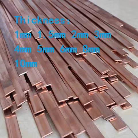 1pc Copper Flat Bars Copper Plates Sheet Coppers Bars 1mm 1.5mm 2mm 3mm 4mm 5mm 6mm 8mm 10mm