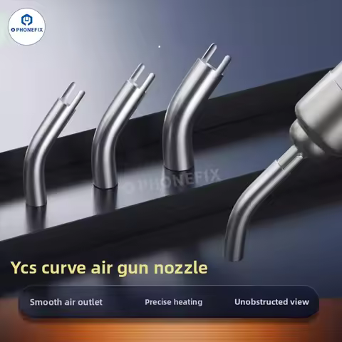 YCS Stainless Steel Curved Air Gun Nozzles 5/6/8/10mm for Mobile Phone Motherboard PCB IC Chip Solde
