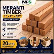 20PCS】Kayu Meranti Ketam 1” x 1” x 6FT Meranti Wood Timber Kayu Perabot Furniture DIY
