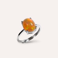 AND 蛋白石 橘黃色 橢圓 8*10mm 戒指 經典系列 Oval 天然寶石