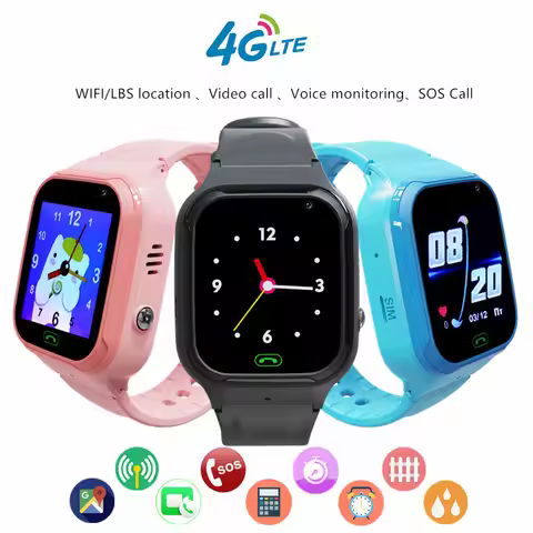 4G Kids Smart Phone Watch Video Call WIFI LBS Location SOS Tracker Baby Camera Waterproof Watch For 