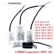 CBB60 400V  450V AC Starting Capacitor CBB60  5% 4uF 5uF 6uF 8uF 10uF 12uF 14uF 15uF 16uF 20uF 24uF 