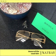 Bottega Veneta Half-Rim Navigator-Frame Sunglasses แว่นตากันแดด พร้อมส่ง ของเเท้100% NATBAY