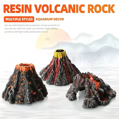 Simulated Volcano Decoration for Fish Tanks Bubble Eruption Volcano Ornaments Oxygen Enhanced Volcan