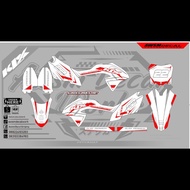 Decal klx bf putih bahan maxdecal laminasi super glossy 