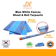 SUNTUF Blue White Canvas Roll Tarpaulin 6ft x 40ft(12M) / Kanvas Biru Putih
