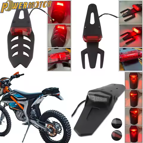 Motocross 12V LED Taillight Brake Light Rear Fender License Plate Bracket Holder for KTM Enduro Dirt