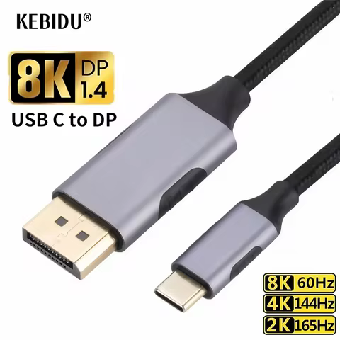 USB-C to DP-CompatibleCable 8K@60Hz DP Type C 3.1 to 4K 144Hz DP-Compatible1.4 Cable Thunderbolt 3 4