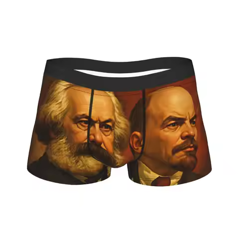 Karl Marx Engels and Lenin Underwear Comfortable Underpants Custom Shorts Briefs For Men 3D Pouch La