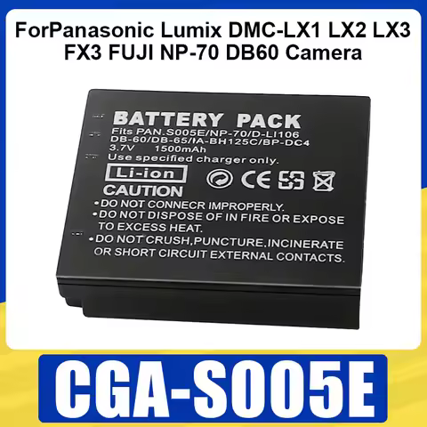 CGA-S005E S005 DMW-BCC12 Battery 1500mAh Rechargeable Batteries for Panasonic Lumix DMC-LX1 LX2 LX3 