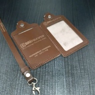 ID CARD HOLDER LEATHER NAME CUSTOM LEATHERTAG NAME LOGO COMPANY MODEL 2 LAYERS a