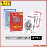 Kijo Crown 888 100% Plastic Playing Card 52 + 4 Jokers / High Quality 100% Plastic Casino Poker Play