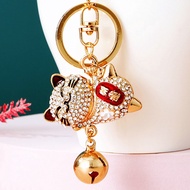 HP GANTUNGAN DW GK040 Diamond Lucky Cat Car Keychain Baghp Good Luck Keychain for Men and Women