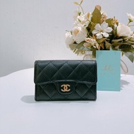 TW4721 Chanel 香奈兒 經典 翻蓋 卡包 荔枝皮 黑金 Classic Flap Card Holder Caviar Black x GHW