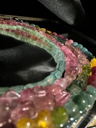 豐盛之門。 糖果碧璽 老礦 碧璽 藍碧璽手串 手珠 手