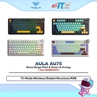 AULA AU75 Wireless Mechanical Gaming Keyboard with RGB Light, Tri-Mode Connection, Gasket Structure,