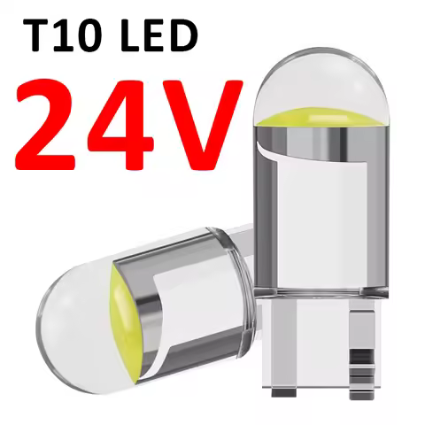 10 Pcs 24V T10 Cob W5W 194 168 T10 LED Car Lights Bulb Led Housing Dome Light Instrument Lamp