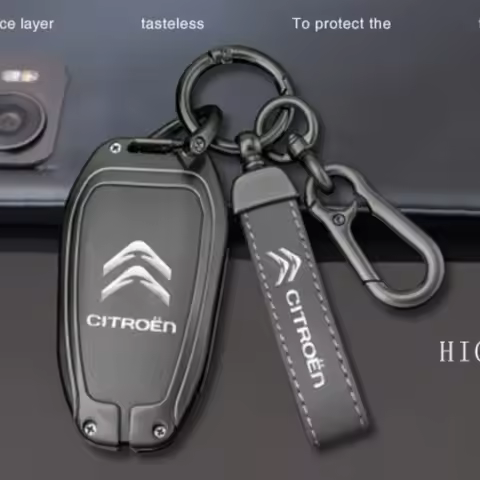 Metal Leather Car Remote Key Case Cover Key Protector Fob For Citroen C1 C2 C4 C6 C3-XR Picasso Gran