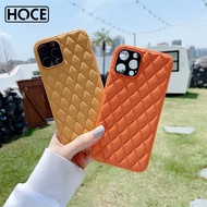 HOCE Vỏ điện thoại PU Lingge cho iPhone 13 12 11 Pro Max 7 8 Plus SE 2020 X XR XS Max Bao da mềm