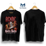 HITAM Ac/dc Hell's Bells Black T-Shirt - trending ac/dc men's distro t-shirt - trending t-shirt - di