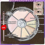 Art Value Seven-color Concealer Plate To Cover Spots Pockmarks Black Circles Tear Grooves Even Skin 