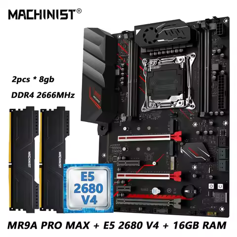forMACHINIST MR9A PRO MAX X99 Motherboard Combo With Xeon E5 2680 V4 LGA 2011-3 CPU + DDR4 16GB RAM