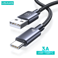 USAMS 3.0A Type-C/micro สายเคเบิลสำหรับ Android 2.4A โทรศัพท์สำหรับ iPhone อะลูมินัมอัลลอยสายชาร์จสายข้อมูล USB 480Mbps การส่งข้อมูลสำหรับ Xiaomi/Vivo Y11 Huawei Y7 Prime 2019Oppo A5s/F3 Plus Realme 5i Realme 3ซัมซุง J7โปรสายชาร์จ