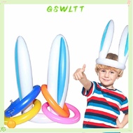 GSWLTT Inflatable Bunny Ears, Bunny Ears Shape PVC Ring Toss Game, Fun Colorful Ring Toss Set Easter