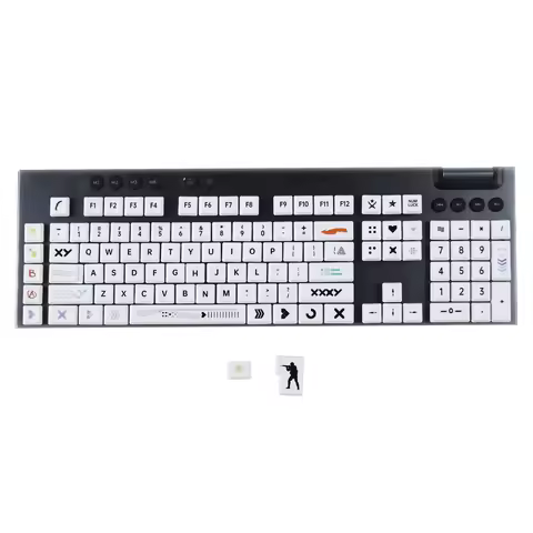 Solid White Fearless Strike Chemistry PBT Material Keycaps Compatible with Logitech G813 G815 G913 G