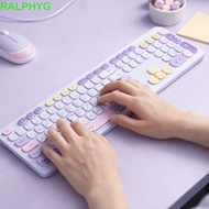 MERVOLSY Wireless Keyboard Combo, 104 Keys Layout Mixed Color Keycaps USB Wireless Keyboard, Thin De