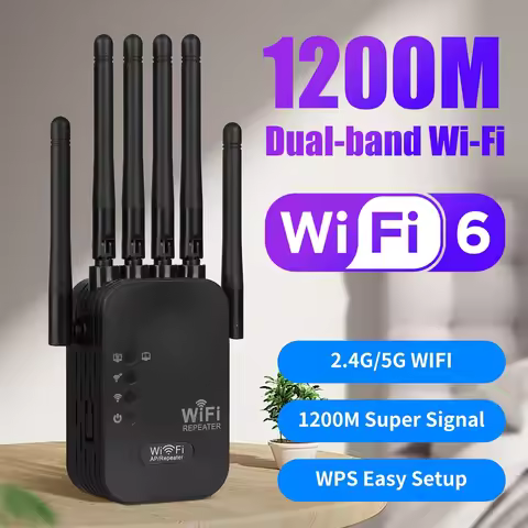 Dual Band Gigabit Ethernet Ports, WiFi 6 Extender, Works with Any Router, Universal Compatibility, 6