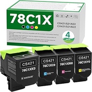78C1XK0 78C1XC0 78C1XM0 78C1XY0 High Yield Toner Cartridge Replacement for Lexmark CS421 CS521 CS622