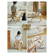 Footrest Foldable Sofa Lunch Break Beech Wood Coffee Table Stool Footrest Changing Shoe Recliner Foo