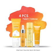 Paket Lengkap Wardah C-Defense 4 pcs (Serum 17 ml, Face Mist 55 ml, Energizing Creamy Wash 60 ml, DD