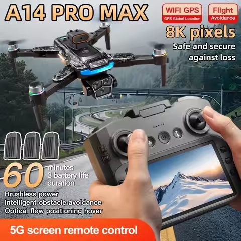 Original A14Pro max GPS Drone 4K Professional Dual Camera Dron Brushless Motor WIFI FPV Foldable RC 