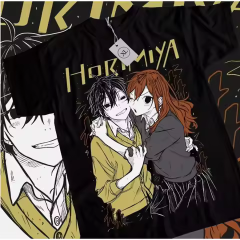 Vintage Horimiya Anime Graphic Tee Unisex Oversized Short Sleeve Hori Miyamura Couple Print Casual S