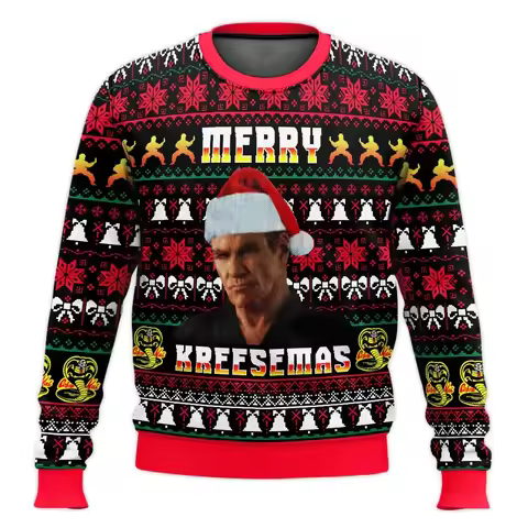 Movie Cobra Kai Sweep The Leg Karate Kid Cosplay Ugly Christmas Sweater Graphic Sweatshirts Harajuku