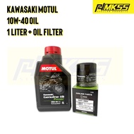 MOTUL Kawasaki Genuine Oil Ultimate 10W-40 SEMI Synthetic 4-Stroke Lubricant Engine Oil Minyak Hitam
