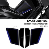 Motorcycle Accessories 3D Resin Decal Kit Side Tank Pad 3D Stickers Protection For XMAX300 X MAX125 