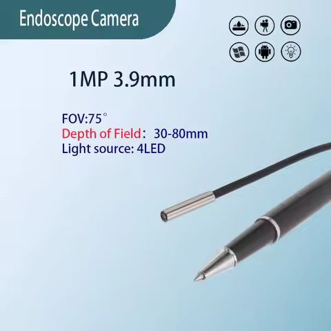 1MP 3.9mm FOV75° ultra short HD endoscope probe for Car Repair Waterproof USB 3 in 1Industrial Endos