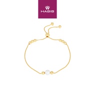 HABIB Yellow Pearl Beads Bolo Bracelet, 925 Silver