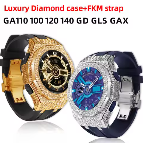 GA110 Inlaid Diamonds Case Mod kit For CASIO G-SHOCK GA-110/100/120 GD-100/110/120 Modified Metal Ca