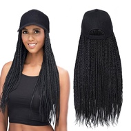 Hat Wig for Women Baseball Cap with Braided Hair Attached Synthetic Box Braid Wig Hat Cap with ombr