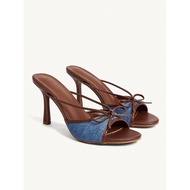 Christine in Brown and Denim 4 inch Heels with Bow