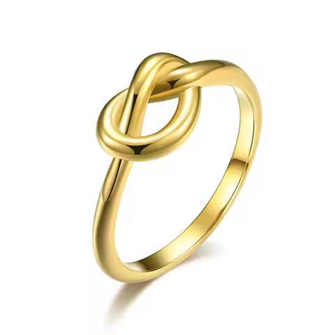 Stainless Steel Heart Knot Ring Wedding Band for Women Men Size 4-11