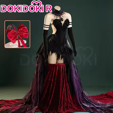 IN STOCK Akemi Cosplay Costume Anime【S-2XL】DokiDoki-R Women Black Purple Long Dress Akemi Halloween 