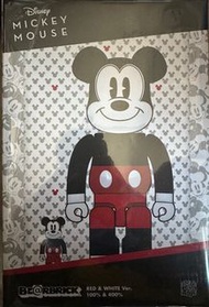 BEARBRICK MICKEY MOUSE (Red & White Ver.) 100% & 400%