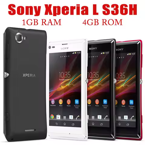 Sony Xperia L S36H C2105 3G Mobile 4.3" 1GB RAM 4GB ROM 8MP 720p Video Cell Phone Dual Core Android