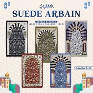 Premium Smooth Suede Prayer Rug 70x110cm Latest Rawdah Travel Motif Suede Prayer Rug/ 2024 Premium T