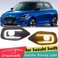 ไฟวิ่งกลางวัน LED สำหรับ Suzuki Swift AOL 2024 + ไฟตัดหมอก W/Sequential สัญญาณไฟเลี้ยวแบบไดนามิกด้าน